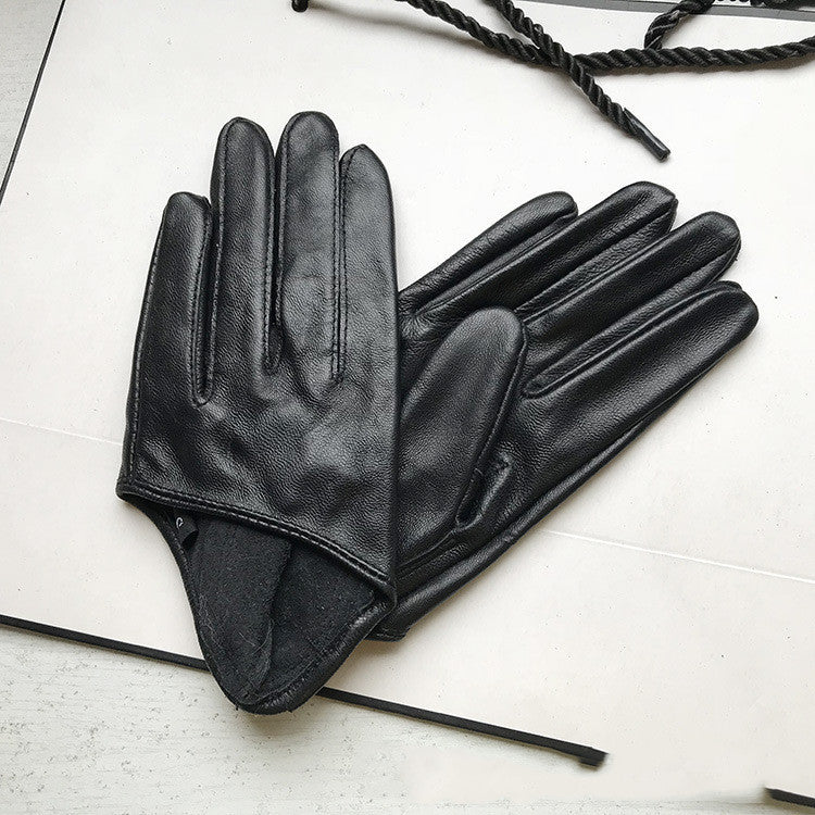 Short Leather Gloves Half Palm Sheep Models Special Wholesale Star Pure Leather