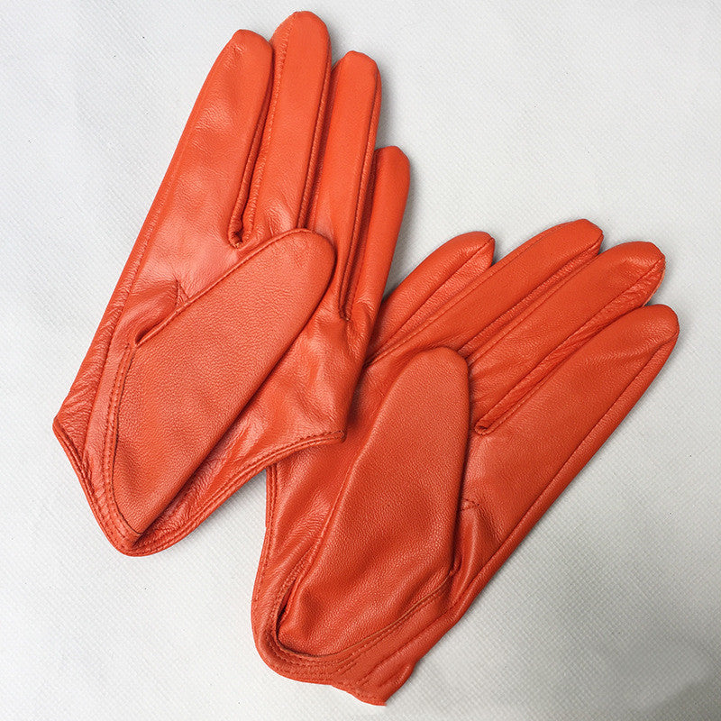 Short Leather Gloves Half Palm Sheep Models Special Wholesale Star Pure Leather