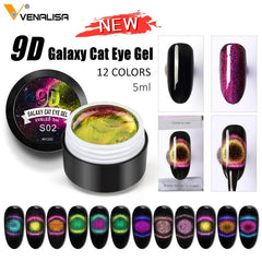 Esmalte de uñas Venalisa 9D con efecto ojo de gato, camaleón mágico, manicura de uñas, galaxia, estrellado, magnético, multicolor, 5 ml