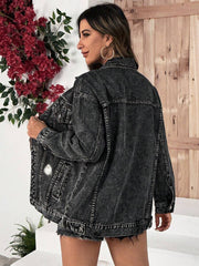 Jeansjacke mit Klappentasche 