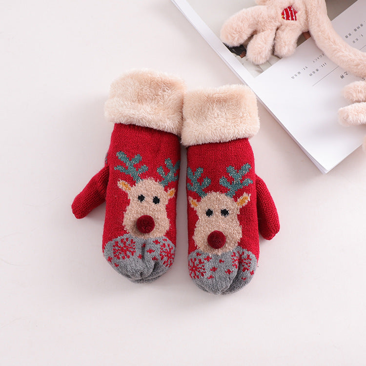 Guantes de peluche navideños