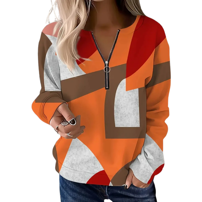 Quarter Zip Patterned Pullover