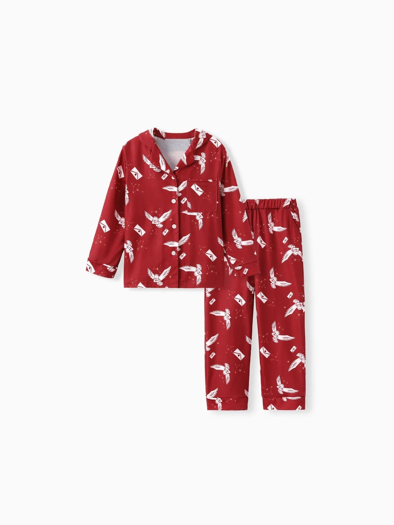 Conjunto de pijama navideño familiar con estampado de búho de Harry Potter