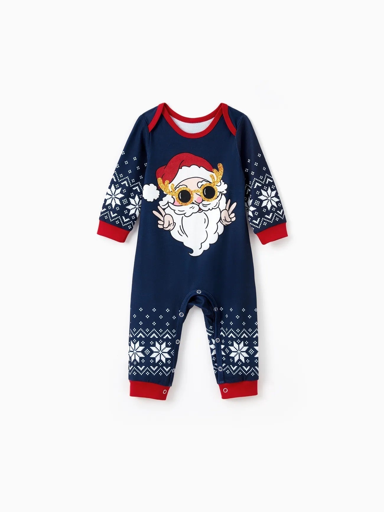 Passendes Familien-Pyjama-Set mit Weihnachtsmann-Grafik