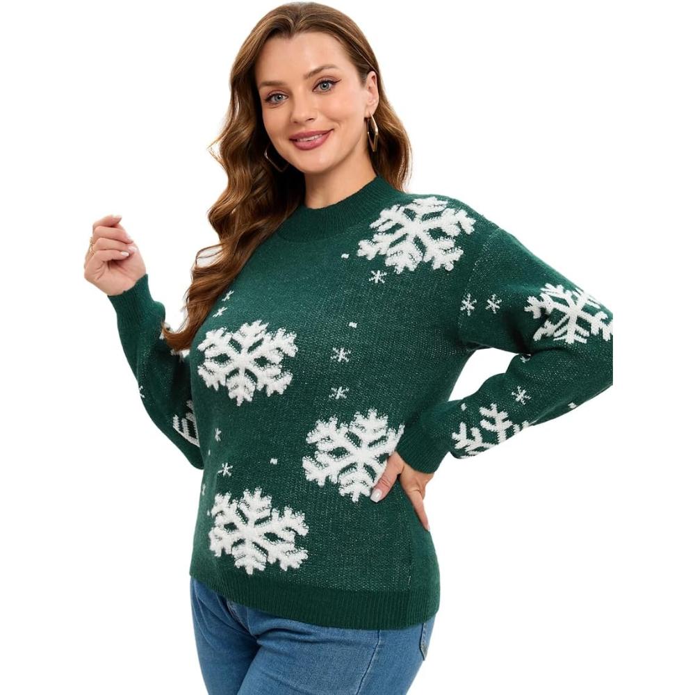Suéter navideño festivo con estampado festivo divertido