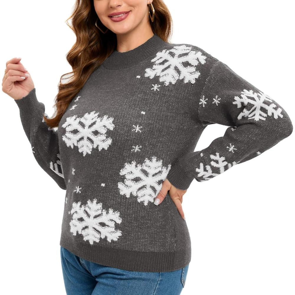 Suéter navideño festivo con estampado festivo divertido