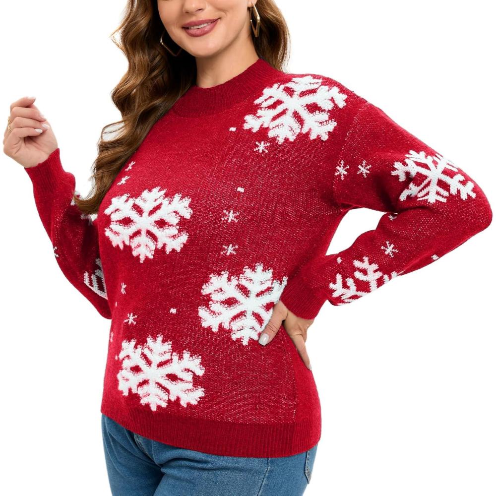 Suéter navideño festivo con estampado festivo divertido