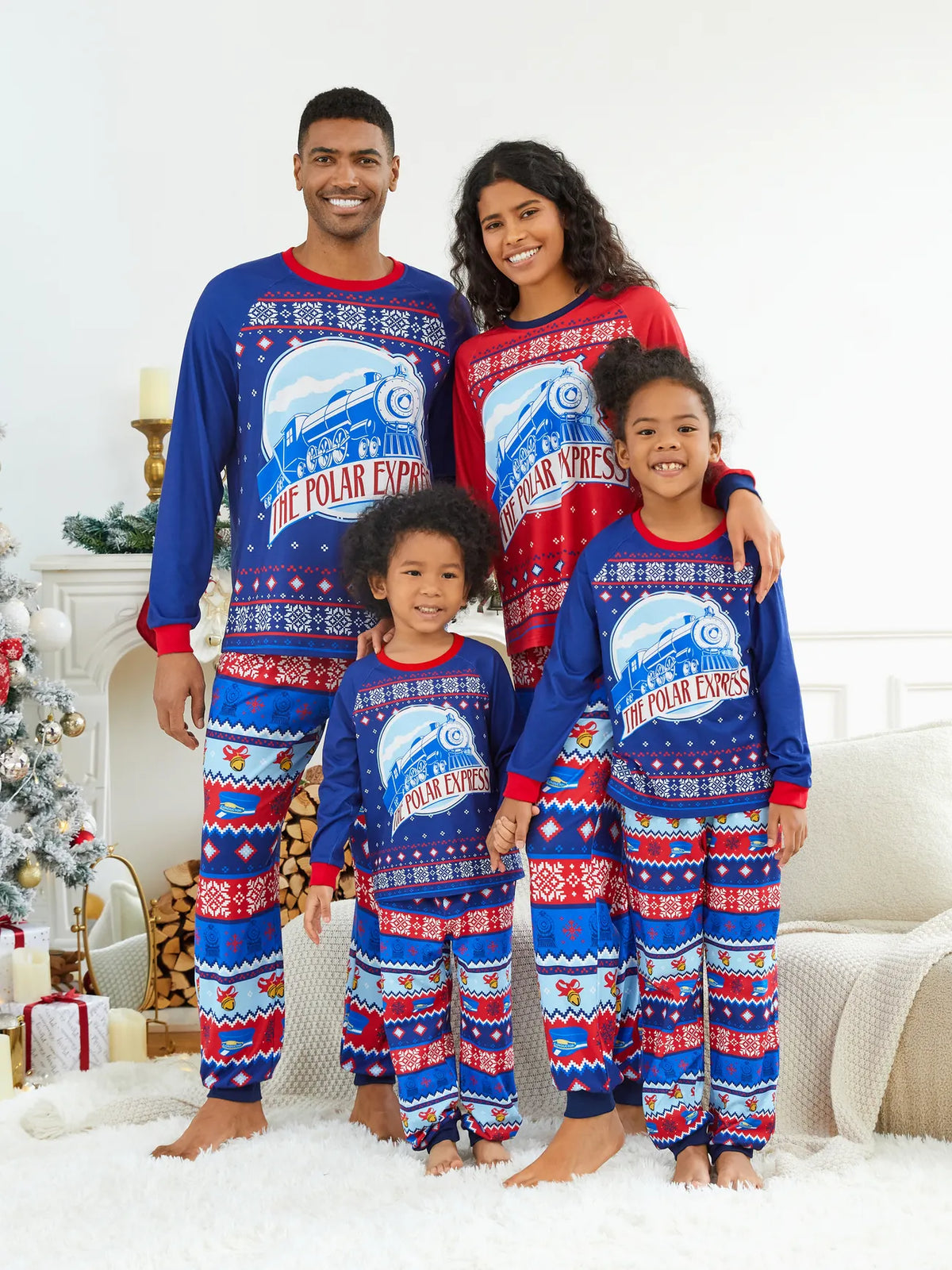 Conjunto de pijama familiar navideño a juego de El Expreso Polar 