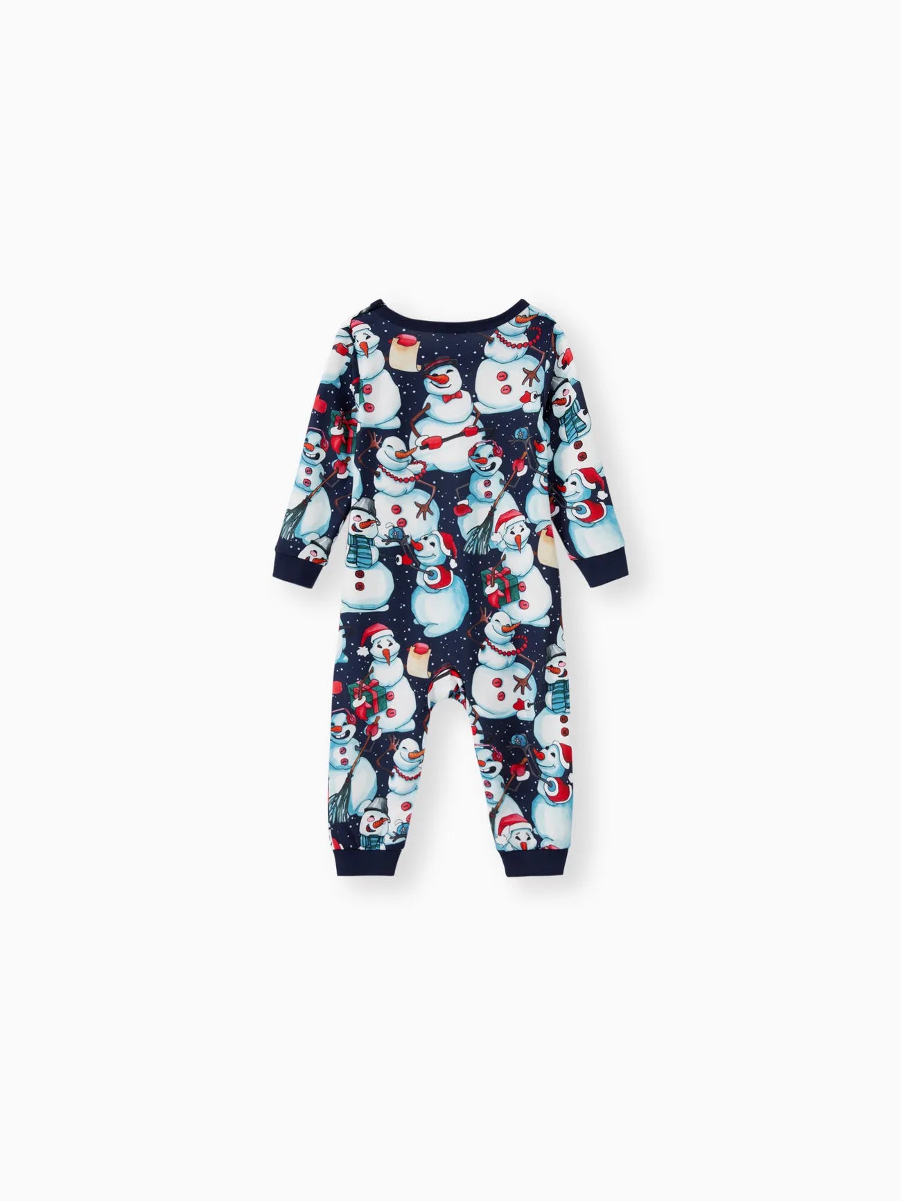 Passendes Familien-Pyjama-Set mit Schneemann-Print und langen Ärmeln