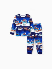 Santa Sleigh And Reindeer Family Matching Pajamas Set