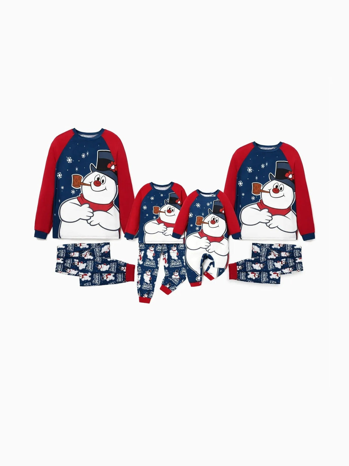 Conjunto de pijamas a juego para la familia Frosty el muñeco de nieve