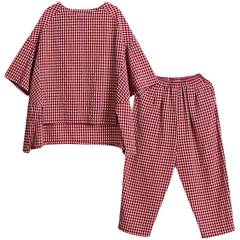 Women's Gingham Loose-Fit Loungewear Set