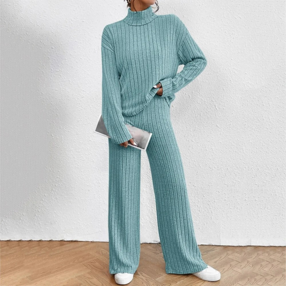 Casual Ribbed Knit Lounge Set Two Piece Outfit