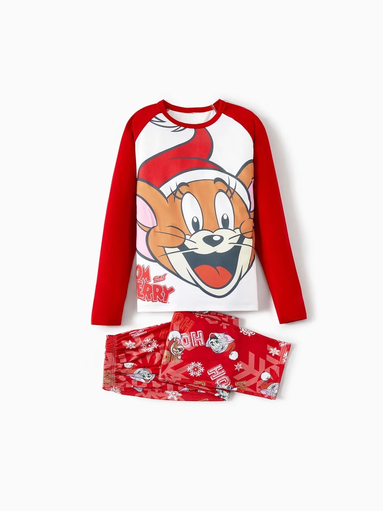 Christmas Themed Tom And Jerry Family Pajama Set