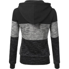 Chaqueta con capucha y cremallera con rayas en contraste