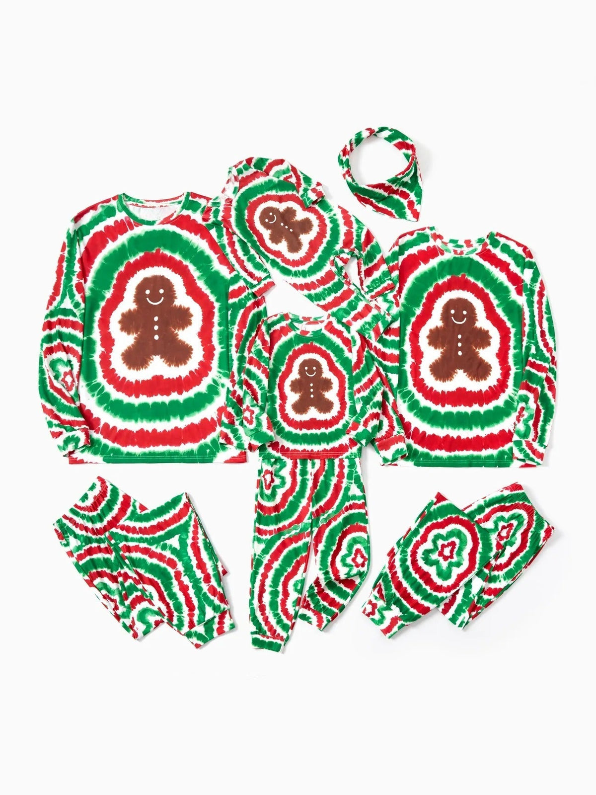 Weihnachts-Batik-Lebkuchenmann-Familienpyjama-Set