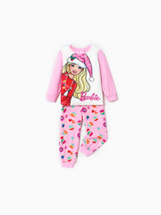 Conjunto de pijama con estampado navideño de Barbie Mamá y yo