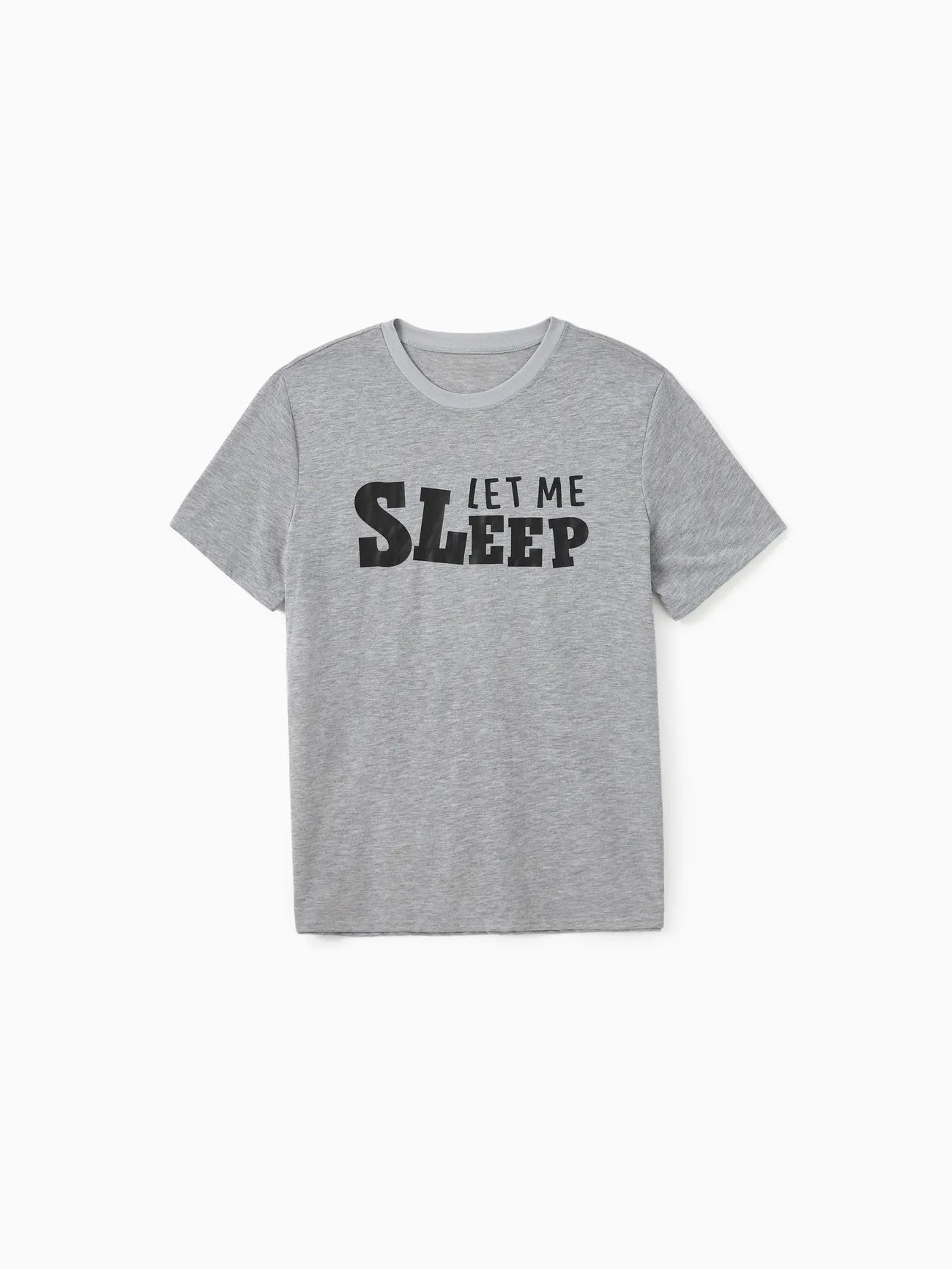 Familien-Pyjama-Set mit „Let Me Sleep“-Print und karierten Shorts