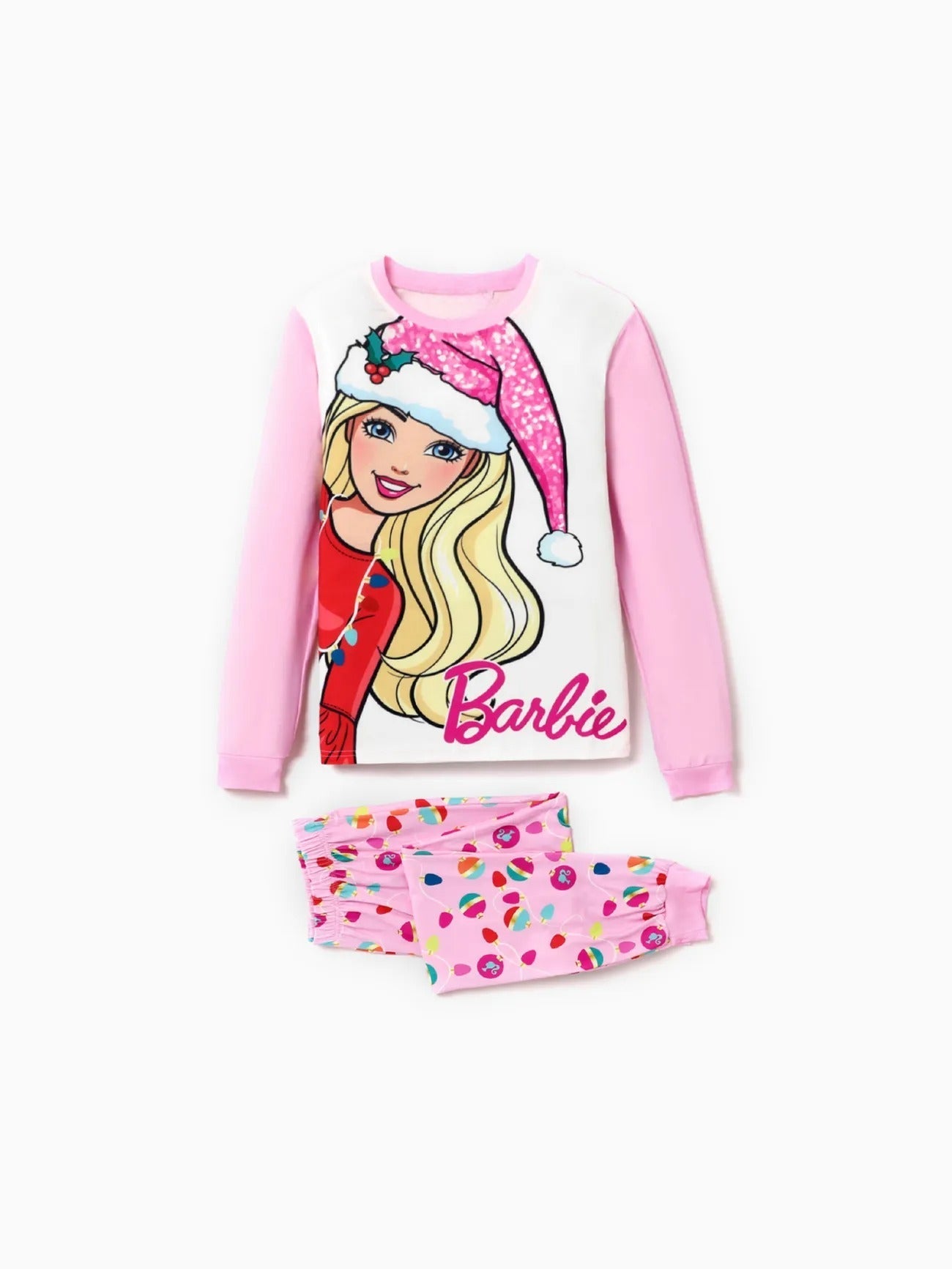 Conjunto de pijama con estampado navideño de Barbie Mamá y yo