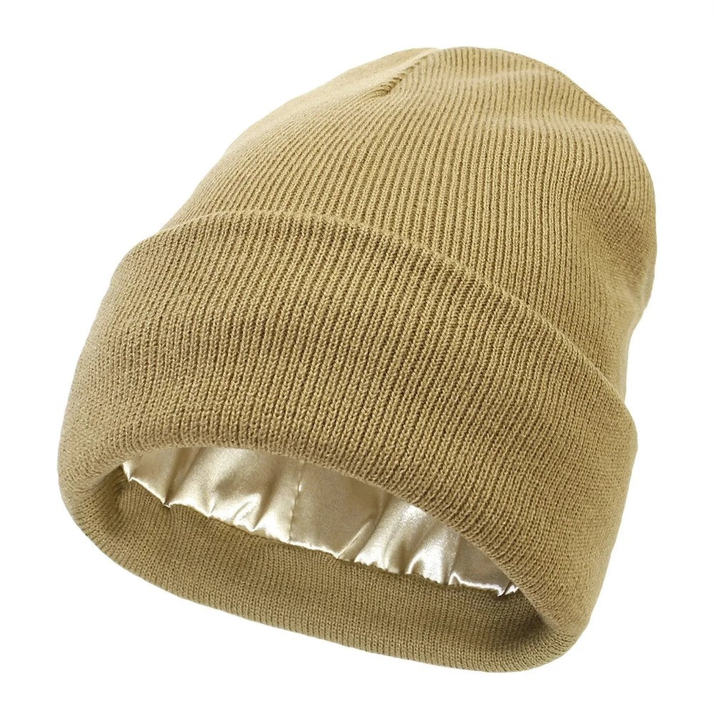 Insulated Knit Hat With Satin Lining