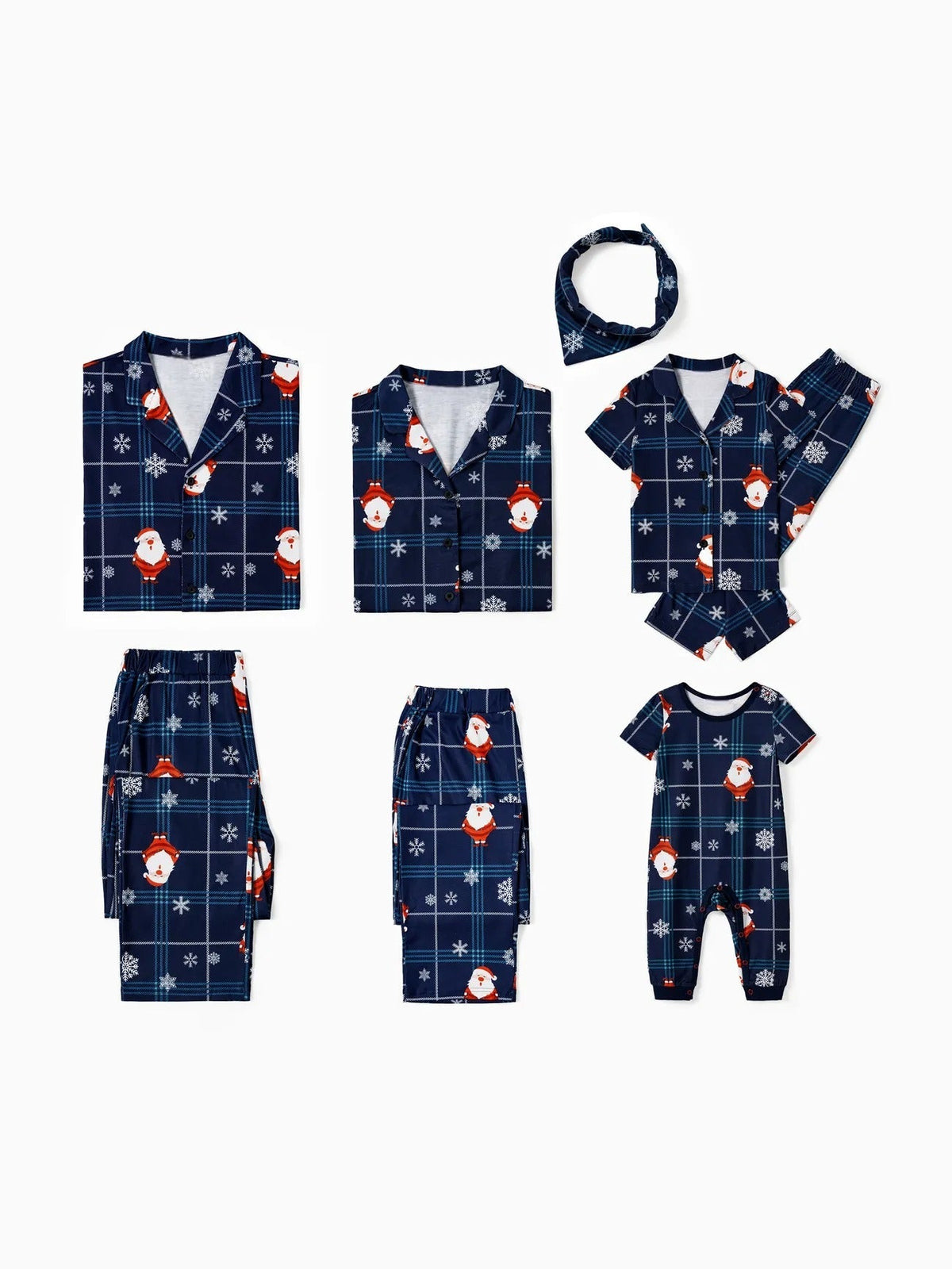 Conjunto de pijama familiar navideño con estampado de Papá Noel