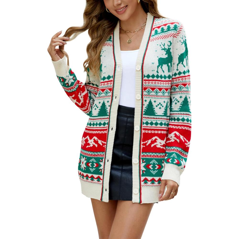 Button Down Christmas Cardigan For The Holidays