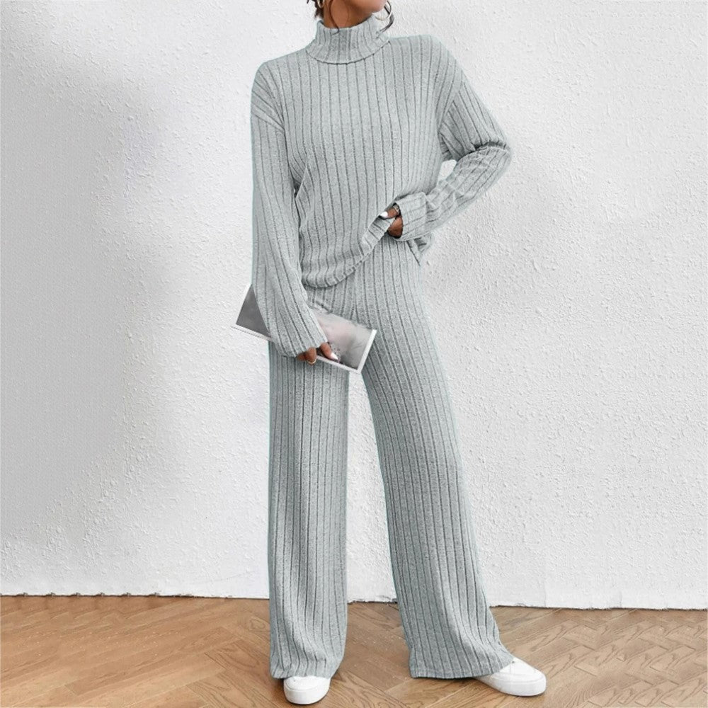 Casual Ribbed Knit Lounge Set Two Piece Outfit