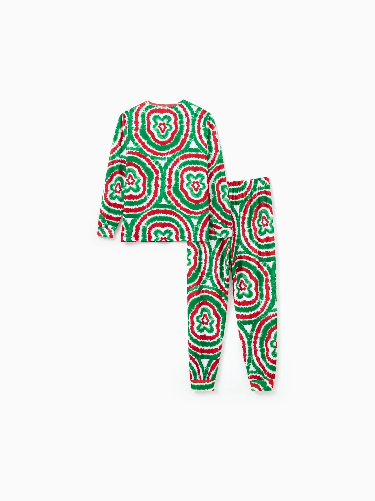 Conjunto de pijama familiar con diseño de hombrecito de jengibre y teñido anudado navideño