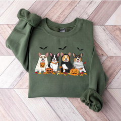 Sudadera bordada con estampado de perro de Halloween
