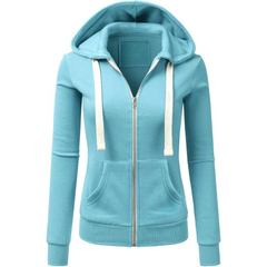 Chaqueta con capucha y cremallera con cordones