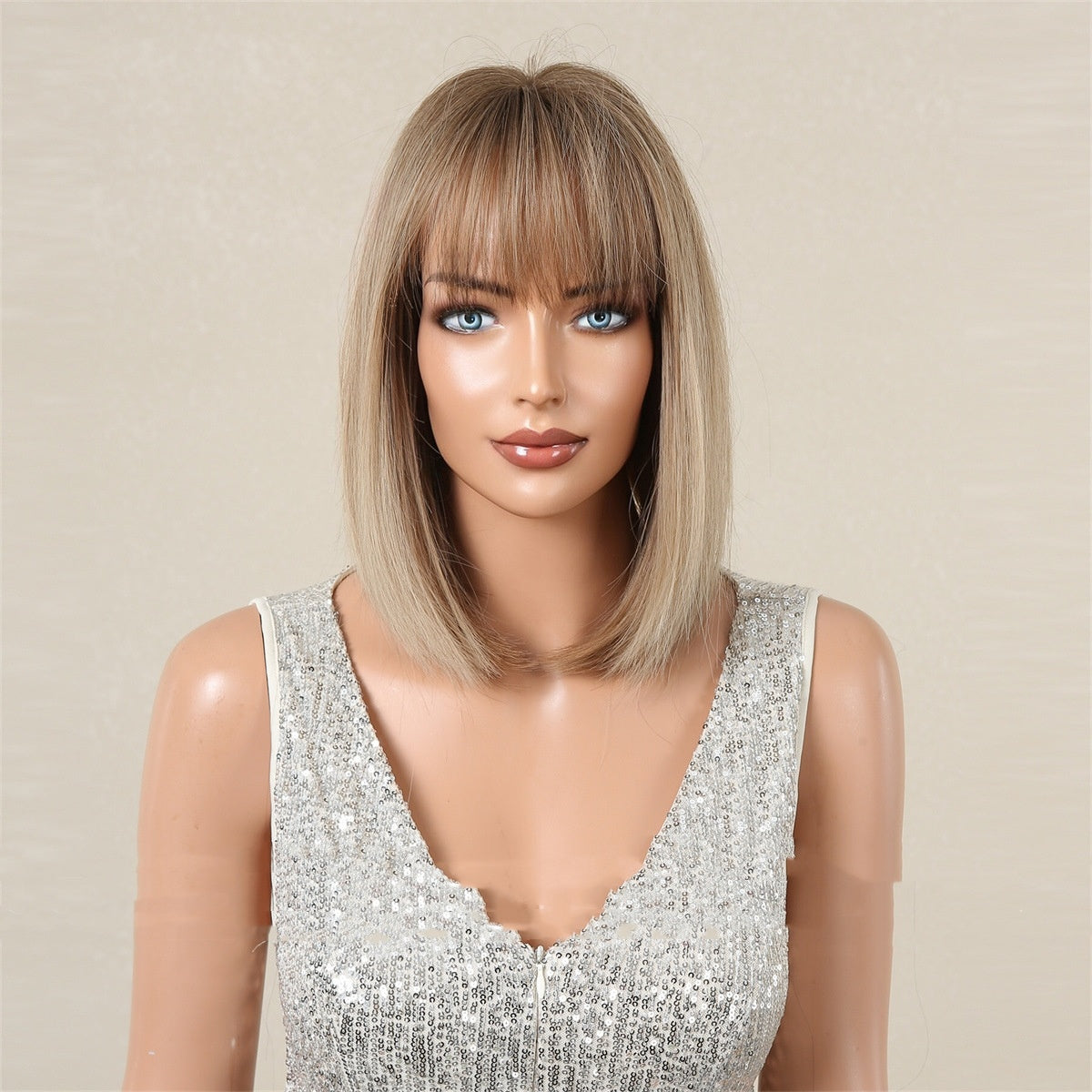 Qi Bangs Bobhaircut Wig