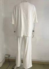 Fashionable Short Sleeve T Shirt And Straight Pant Set