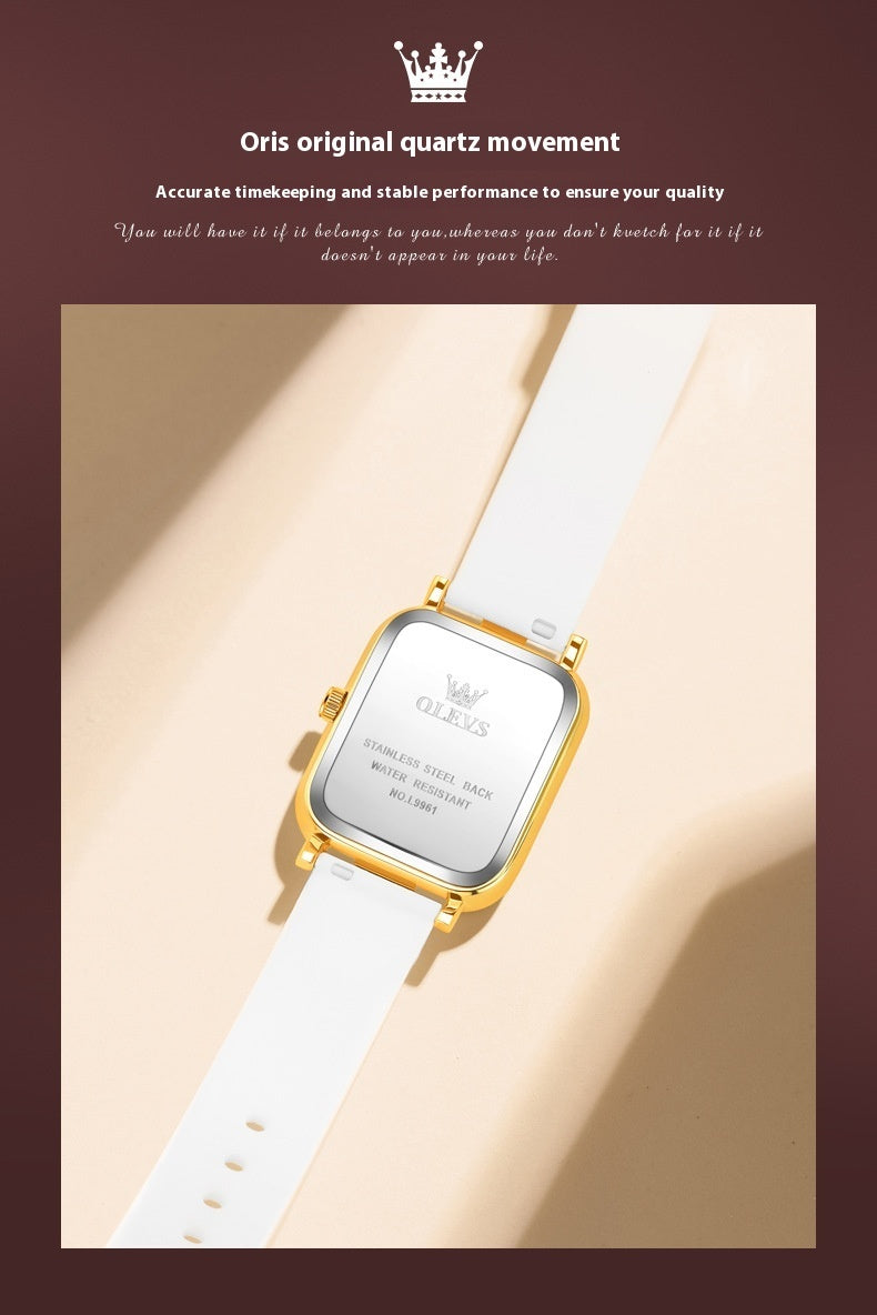 Simple Silicone Band Quartz Watch For Women