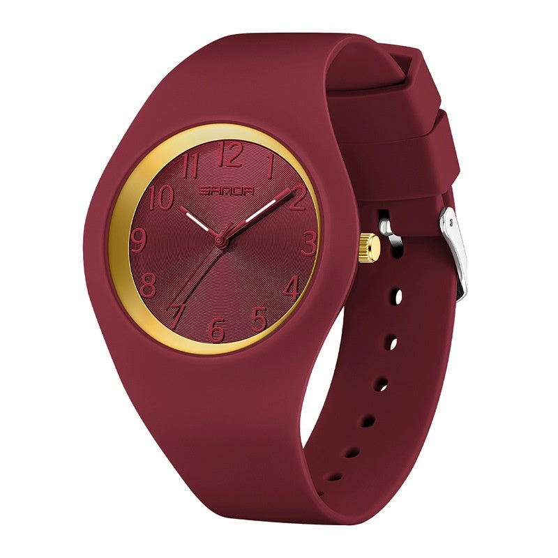 Student Thin And Light Silicone Strap Waterproof Simple Electronic Watch