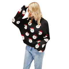 Cheerful Knitted Sweater With A Christmas Holiday Theme