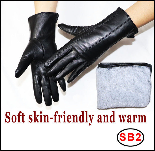 Schaffellhandschuhe Winter Wärme Plus Samt Kurz Thi