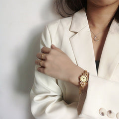 Achteckige Diamant Casual Cool Chain Watch Englische Uhr Großhandel