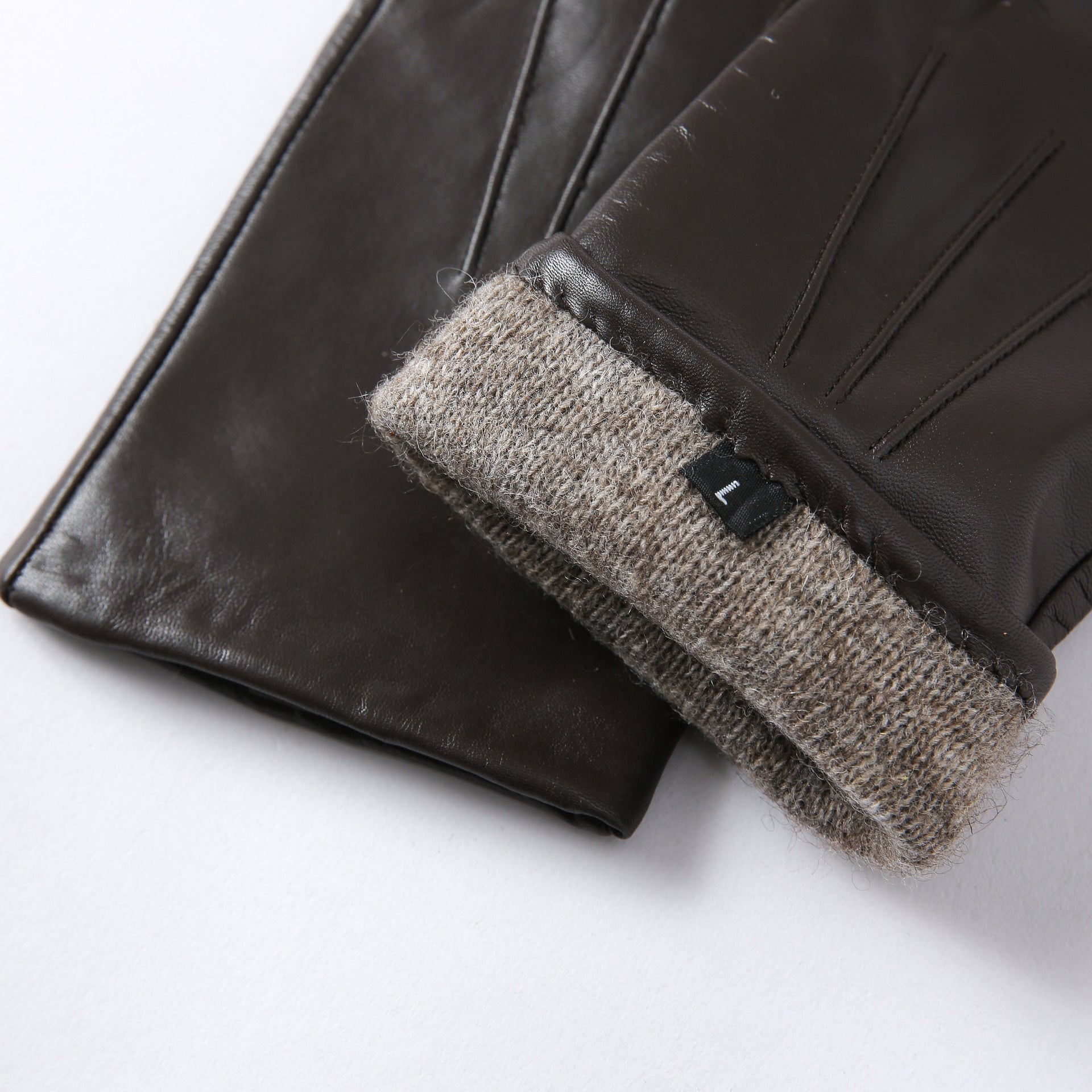 Guantes alargados de piel de cabra de lana para conducir y andar en bicicleta para mujer