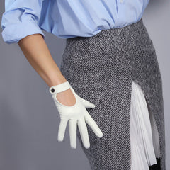 Guantes para pantalla táctil de 19 cm de piel de oveja pura