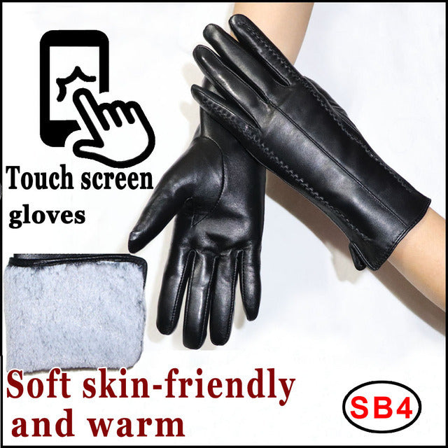 Schaffellhandschuhe Winter Wärme Plus Samt Kurz Thi