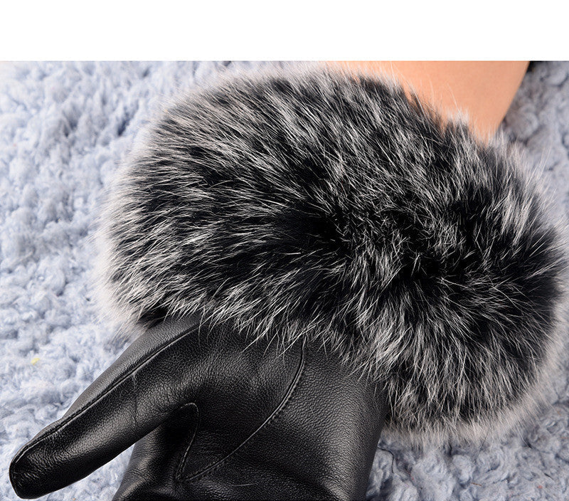 Sheepskin Fleece-lined Warm Gloves