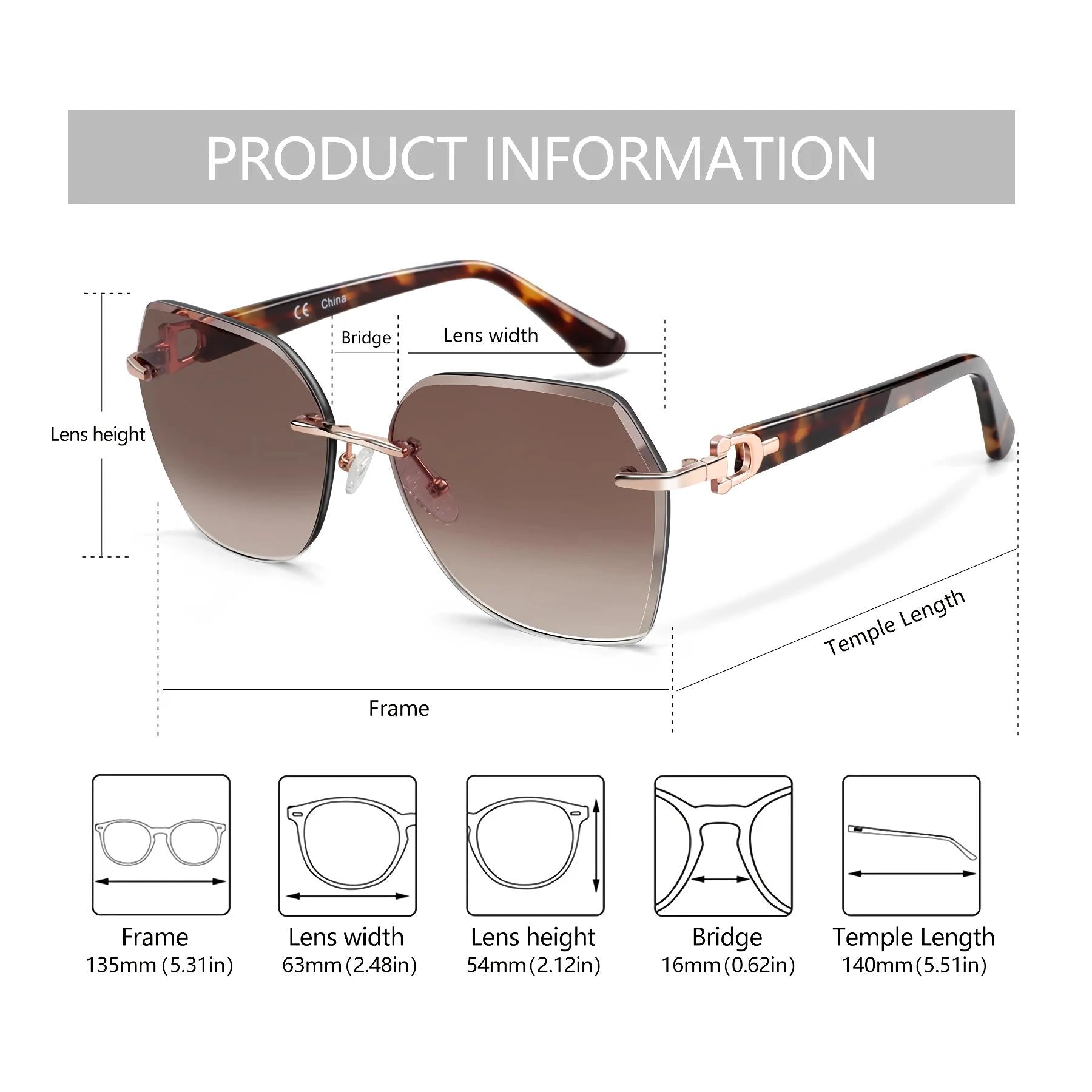 Gradient UV Protection Geometric Sunglasses