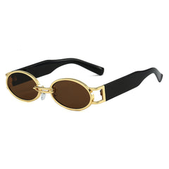 Ovale Steampunk-Sonnenbrille im Vintage-Stil