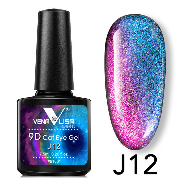 Esmalte de uñas Venalisa 9D con efecto ojo de gato, camaleón mágico, manicura de uñas, galaxia, estrellado, magnético, multicolor, 5 ml