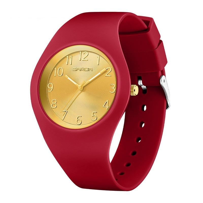 Student Thin And Light Silicone Strap Waterproof Simple Electronic Watch