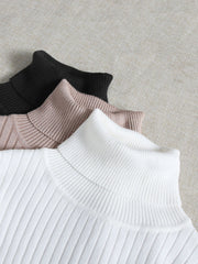 3 Pieces Turtle Collar Knit Sweater