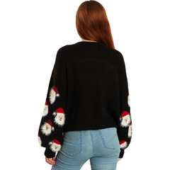 Cheerful Knitted Sweater With A Christmas Holiday Theme