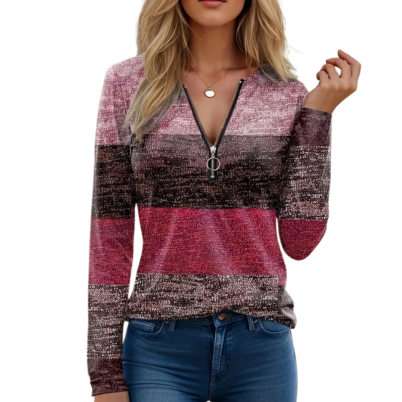 Quarter Zip Patterned Pullover