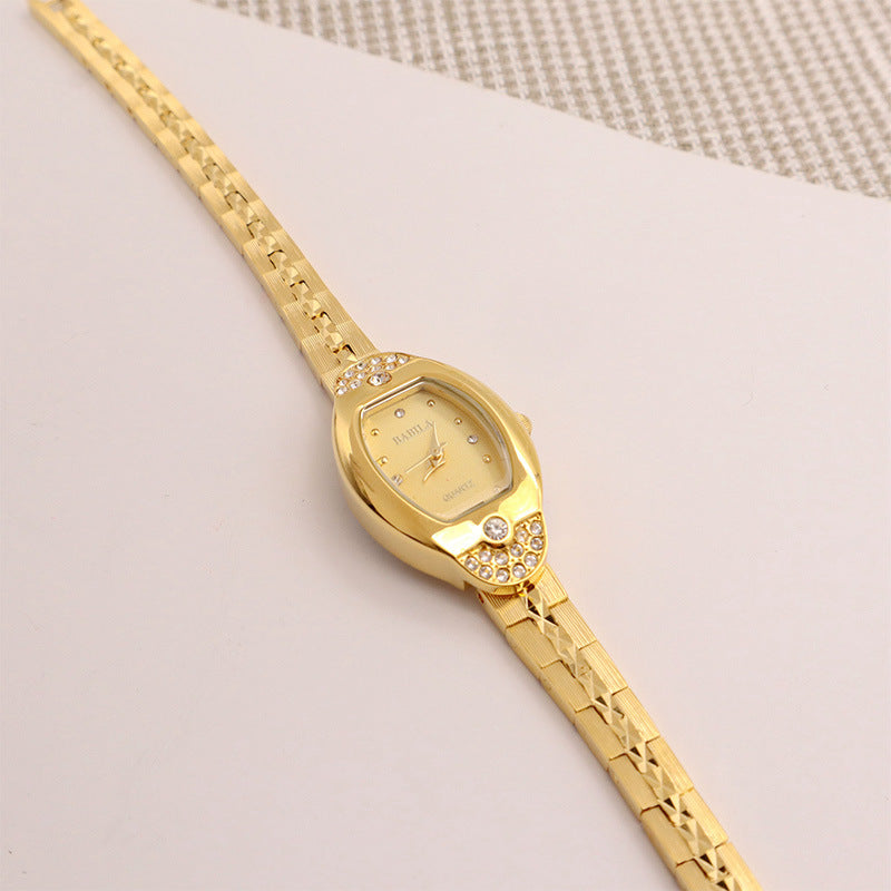 Alluviale Gold-Vintage-Ananas-Muster-Armbanduhr