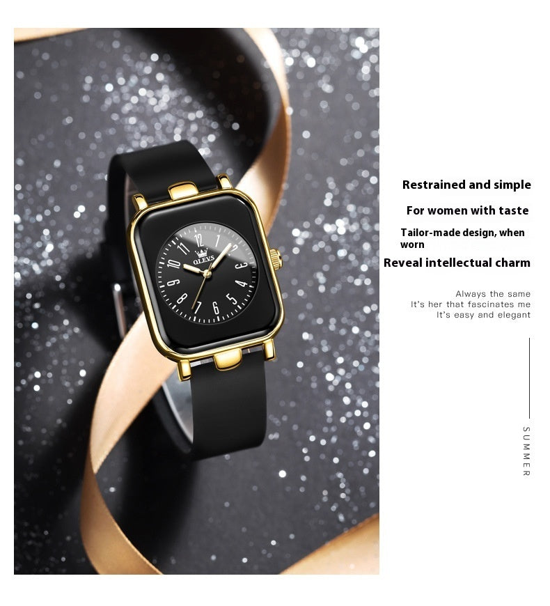 Simple Silicone Band Quartz Watch For Women